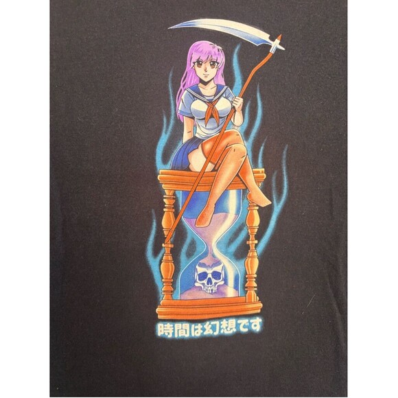 No Hours Anime Graphic T-shirt Men's Size M Black - Picture 6 of 9